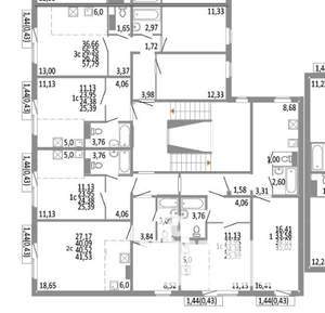 2-к квартира, строящийся дом, 41м2, 4/10 этаж