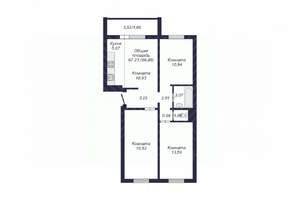 3-к квартира, вторичка, 69м2, 3/10 этаж