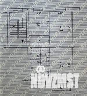 3-к квартира, вторичка, 74м2, 3/4 этаж