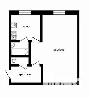 1-к квартира, вторичка, 33м2, 1/5 этаж