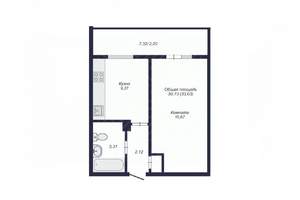 1-к квартира, вторичка, 33м2, 10/10 этаж