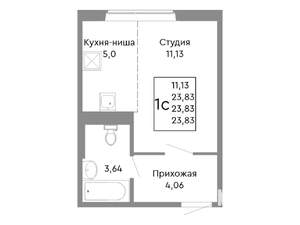 Студия квартира, вторичка, 24м2, 2/10 этаж