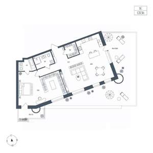 1-к квартира, вторичка, 129м2, 2/6 этаж