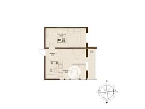 2-к квартира, вторичка, 41м2, 1/9 этаж