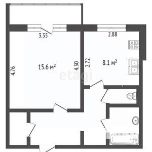 1-к квартира, вторичка, 41м2, 10/10 этаж