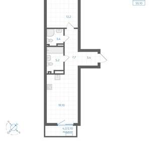 2-к квартира, вторичка, 53м2, 3/18 этаж