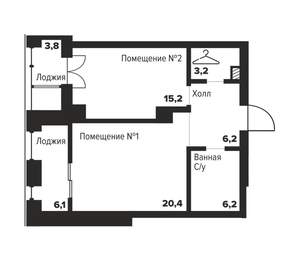 1-к квартира, вторичка, 57м2, 7/29 этаж