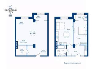 2-к квартира, вторичка, 62м2, 16/25 этаж
