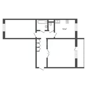 2-к квартира, вторичка, 53м2, 5/10 этаж