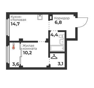 1-к квартира, вторичка, 39м2, 4/23 этаж