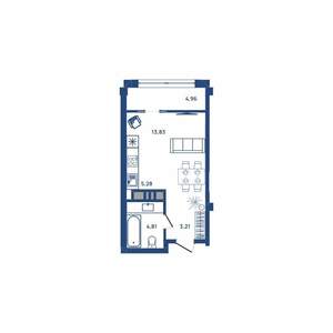 1-к квартира, вторичка, 32м2, 13/23 этаж