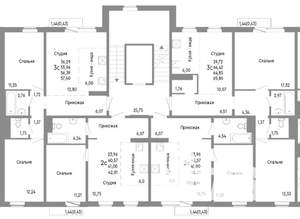 3-к квартира, строящийся дом, 65м2, 8/10 этаж
