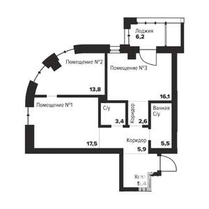 2-к квартира, строящийся дом, 70м2, 6/29 этаж