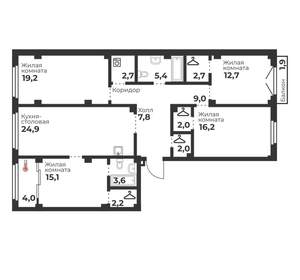 4-к квартира, вторичка, 126м2, 4/23 этаж