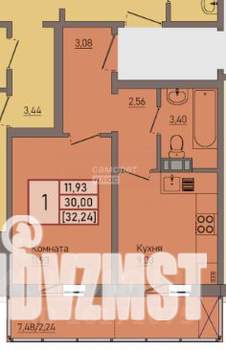 1-к квартира, вторичка, 32м2, 6/18 этаж