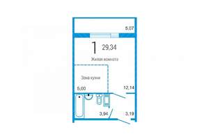 Студия квартира, вторичка, 24м2, 5/10 этаж