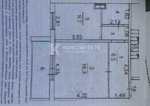 1-к квартира, вторичка, 40м2, 3/18 этаж