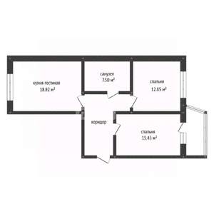 2-к квартира, вторичка, 65м2, 12/16 этаж