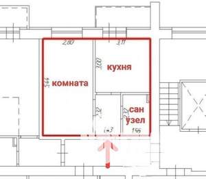 1-к квартира, вторичка, 31м2, 9/10 этаж