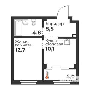 1-к квартира, вторичка, 33м2, 2/23 этаж