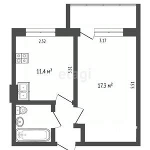 Студия квартира, вторичка, 35м2, 4/9 этаж