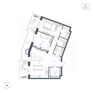 1-к квартира, вторичка, 105м2, 4/10 этаж