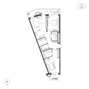 2-к квартира, вторичка, 105м2, 5/6 этаж
