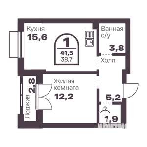 1-к квартира, вторичка, 39м2, 18/24 этаж