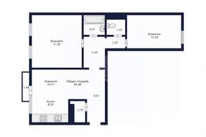 2-к квартира, вторичка, 62м2, 5/10 этаж
