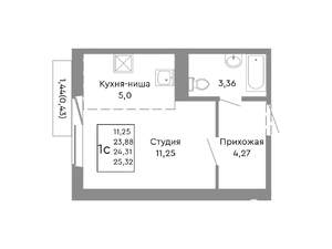 1-к квартира, вторичка, 24м2, 10/10 этаж