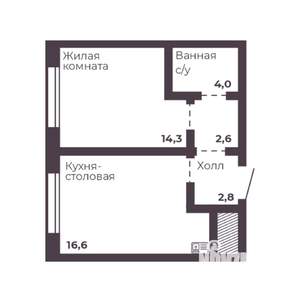 1-к квартира, вторичка, 40м2, 2/17 этаж