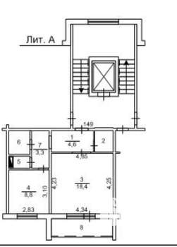 1-к квартира, вторичка, 41м2, 8/11 этаж