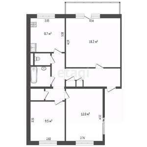 3-к квартира, вторичка, 68м2, 10/10 этаж