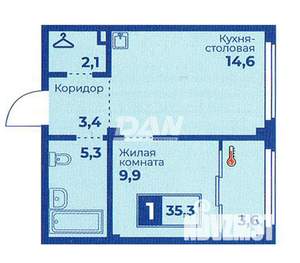 1-к квартира, вторичка, 36м2, 21/23 этаж