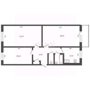 3-к квартира, вторичка, 61м2, 4/5 этаж