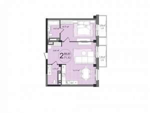 2-к квартира, вторичка, 73м2, 20/24 этаж