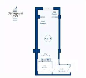 1-к квартира, вторичка, 42м2, 11/24 этаж