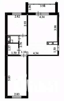 2-к квартира, вторичка, 56м2, 13/17 этаж