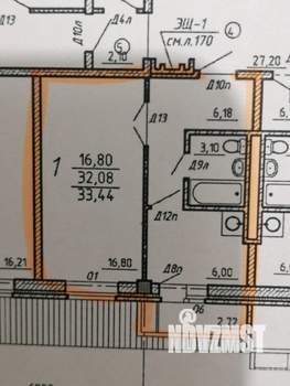 1-к квартира, вторичка, 33м2, 6/10 этаж