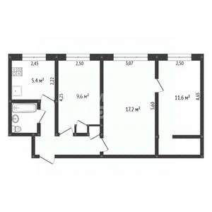 3-к квартира, вторичка, 56м2, 1/5 этаж