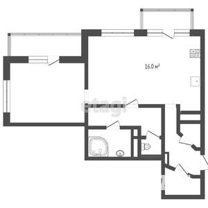1-к квартира, вторичка, 71м2, 12/26 этаж