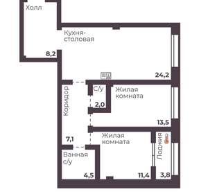 2-к квартира, вторичка, 71м2, 4/17 этаж