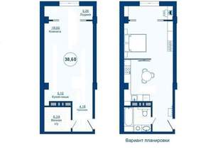 Студия квартира, вторичка, 39м2, 3/23 этаж