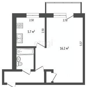 1-к квартира, вторичка, 30м2, 5/5 этаж