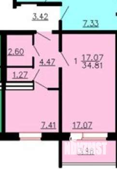 1-к квартира, вторичка, 33м2, 7/9 этаж