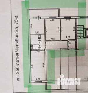 3-к квартира, вторичка, 62м2, 4/10 этаж