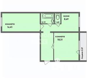 2-к квартира, вторичка, 57м2, 4/10 этаж