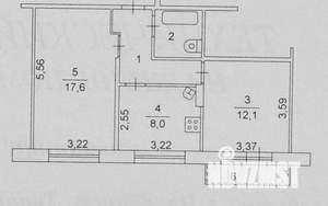 2-к квартира, вторичка, 47м2, 6/9 этаж