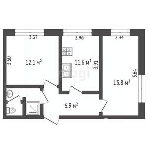 3-к квартира, вторичка, 49м2, 7/9 этаж