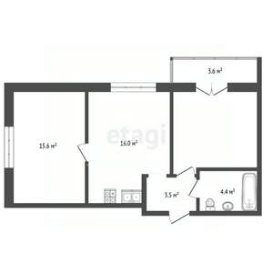 2-к квартира, вторичка, 53м2, 13/16 этаж